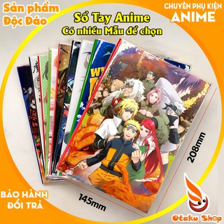Sổ tay Anime Naruto khổ A5 bìa in hình hoạt hình xinh xắn giấy dày có kẻ sọc 120 trang chuyên dành cho Otaku