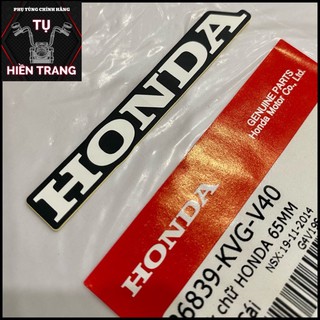 TEM CHỮ HONDA DÁN ĐUÔI XE MÀU TRẮNG NỀN ĐEN 65mm ZIN CÁC DÒNG AIRBLADE CHÍNH HÃNG HONDA