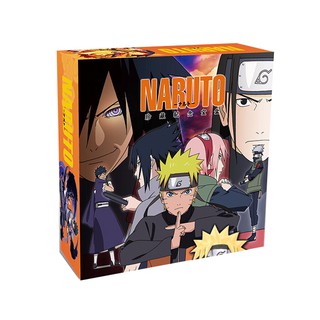 (120) Hộp quà tặng anime Naruto mini vuông có ảnh thẻ, ảnh dán, vòng tay, ảnh thẻ, postcard anime