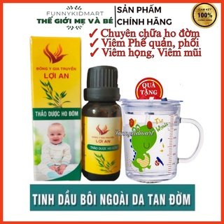 [Hàng chuẩn] Tinh dầu ho đờm lợi an (chai vàng) - chính hãng hết ho đờm khò khè tặng quà cho bé