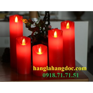 Đèn cầy sáp đỏ, lắc lư, cao 15cm, đường kính 5cm