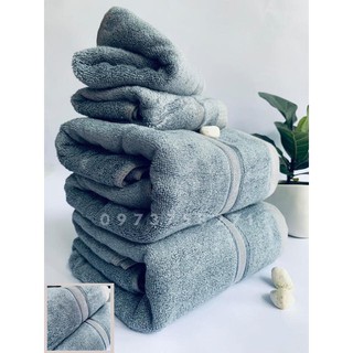 Khăn Tắm Sợi Tre Bamboo 60x120cm Cao Cấp Nổi ô Jarquard - DVY