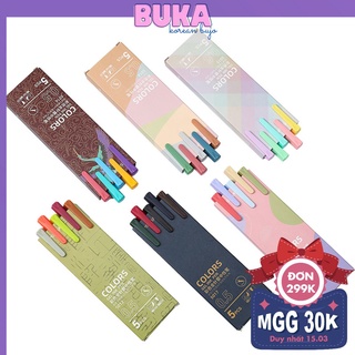Set 5 bút gel Morandi, bút gel kaco nhiều màu phụ kiện văn phòng phẩm