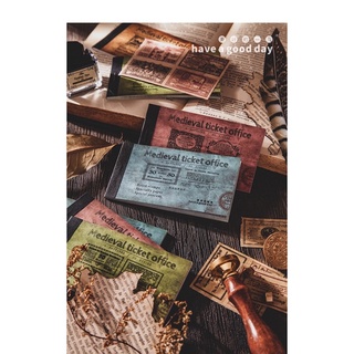 [VS12] set ticket tem vé cổ điển vintage 2 mặt trang trí sổ bullet journal phụ kiện chụp ảnh decor winzige