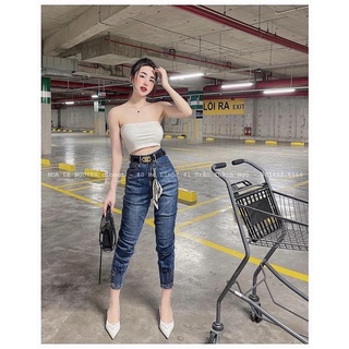QNU121 - QUẦN JEANS BOY NỮ XANH KHUY GẤU M501