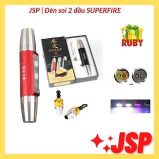 Đèn soi đá quý 2 đầu nhiều chế độ sáng đèn soi cua gạch kèm sạc pin tặng ruby thô JSP