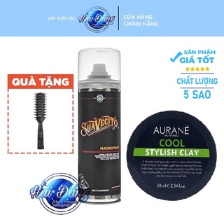 [COMBO] [CHÍNH HÃNG] Sáp Vuốt Tóc AURANÉ COOL 80g - Nhập Pháp + Gôm Suavecito Hairspray + Tặng Lược