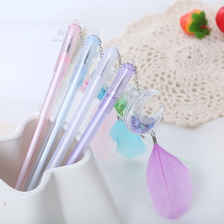 Bút nước tag hình trăng kèm lông chim - Giá rẻ nhất