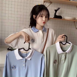 Áo polo thun cổ trụ hình POLO HOA siêu đáng yêu, áo thun có cổ