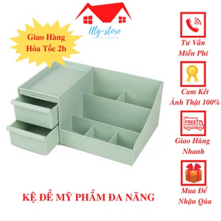 Kệ đựng mỹ phẩm nhựa đa năng, thiết kế 3 tầng với 2 ngăn gíup xếp đồ ngăn nắp gọn gàng, kệ mỹ phẩm nhiều ngăn tiện lợi.