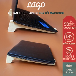 Giá đỡ laptop tản nhiệt gấp gọn bằng gỗ, kệ laptop để bàn LAGO Kê máy tính xách tay, đế macbook