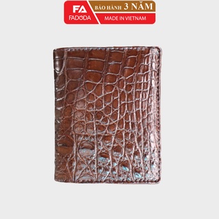 Ví nam da cá sấu thật Fadoda làm từ vân bụng đường vân tinh tế dạng đứng sang trọng  FCW01BN