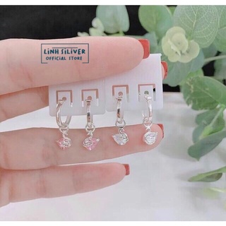 BÔNG TAI BẠC MẶT THIÊN NGA CHO BÉ YÊU
