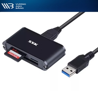Đầu đọc thẻ - Reader SSK SCRM630 USB 3.0 (MicroSD, SD, CF) - Hàng Chính hãng