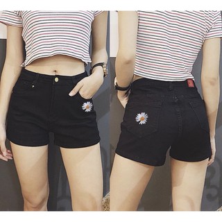 Quần đùi đen tuyền, xanh đậm truyền thống co dãn mạnh in hình hoa cúc 2730