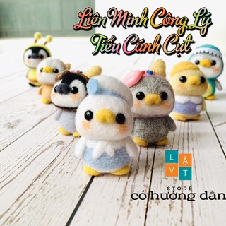 [Mới 2021] Bộ len chọc Biệt Đội Cánh Cụt cute cho người bắt đầu, có hướng dẫn, quà tặng ý nghĩa - Needle felting Penguin