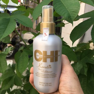#chi_usa_chính_hãng_100% Xịt dưỡng phục hồi (xả khô) CHI Keratin Leave In Conditioner 177ml