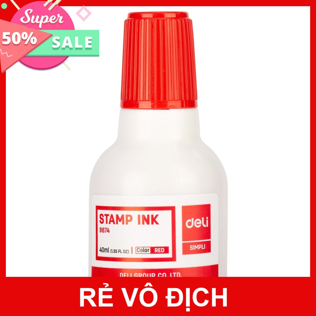 Mực dấu 40ml DELI, Đỏ E9874