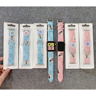Dây da apple watch hoạ tiết gd ong cực đẹp