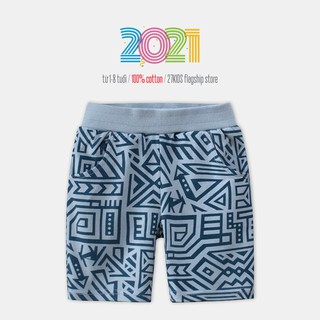 Quần short bé trai 27KIDS quần thun cho bé họa tiết sành điệu chất cotton hàng xuất Âu Mỹ