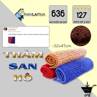 Thảm chùi chân san hô chất liệu vải tổng hợp siêu thấm hút 32x47cm