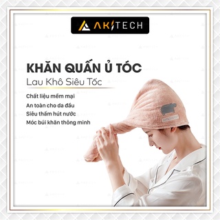 Khăn quấn ủ tóc lau khô siêu tốc có nút cài