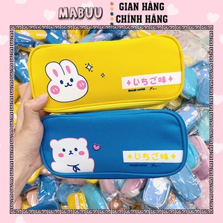 Hộp đựng bút da PU nhiều ngăn mẫu hươu, voi, heo, gấu