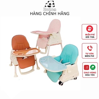 Ghế ăn dặm cho bé Hanbei có bánh xe, đệm lót và mặt bàn điều chỉnh độ cao 3 mức dành cho bé từ 6 tháng