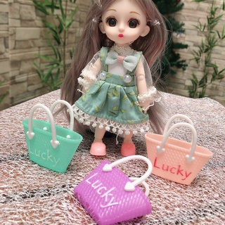 Giỏ xách túi xách Lucky nhựa cho búp bê barbie 16cm - 30cm