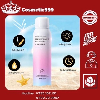 auth 100% xịt chống nắng maycreate 150ml chống nắng cấp ẩm nội địa trung
