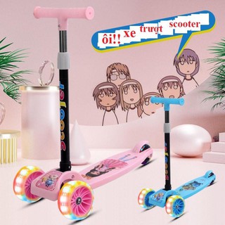 𝑭𝑹𝑬𝑬𝑺𝑯𝑰𝑷  Xe trượt Scooter AN Toàn cho bé Bánh Xe Kích Thước Lớn Có đèn LED Phát sáng
