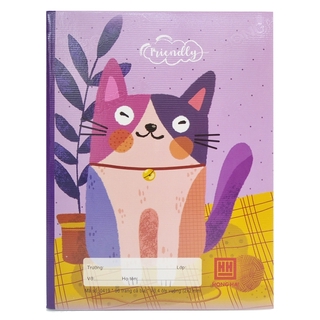 Vở Class Friendly Animal - 4 Ô Ly 96 Trang ĐL 100g/m2 - Hồng Hà 0419 - Hình Mèo