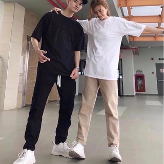 Quần Kaki Nam Nữ Ống Suông Basic Unisex AMIHOUSE Kiểu quần baggy nam ống rộng màu đen và be