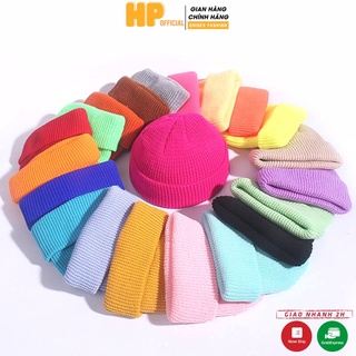 Mũ len dệt kim beanie chóp ngắn Hàn Quốc thời trang unisex thu đông giữ ấm cho nam nữ