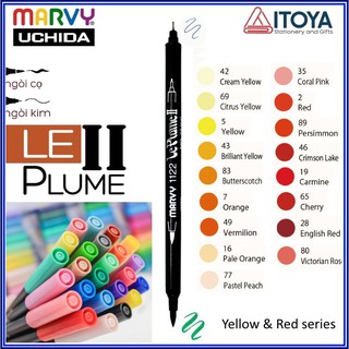 Bút cọ hai đầu Marvy Le Plume II 1122 (Yellow &amp; Red series)