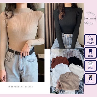 Áo len  Áo body dài tay cổ 3 phân trơn nhiều màu dành cho nữ PHULA style Hàn Quốc Ulzzang