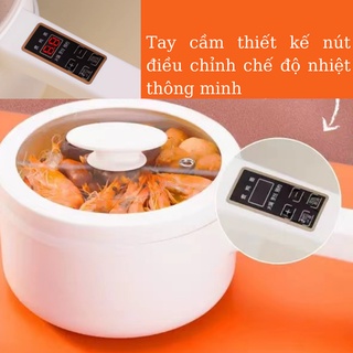 Nồi Điện Mini Thông Minh Padabanic Đa Chức Năng Hai Tầng -Hầm Hấp Nấu Lẩu Chiên Rán Chống Dính Cao Cấp