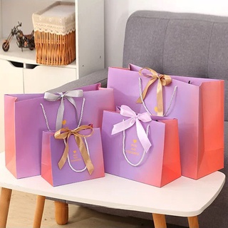 túi đựng quà tím cột nơ lãng mạn nhièu kích thước