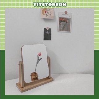 Gương gỗ trang điểm xoay 360 độ decor ulzzang (3 size)