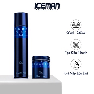 Combo Sáp Wax Vuốt Tạo Kiểu Tóc + Gôm Xịt Giữ Cứng Nếp Tóc BLUEMAN