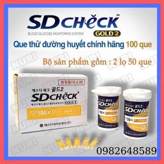 [Mới Nhất, Nhanh ,Chính Xác 100%] Que Thử Đường Huyết SD Check Gold 2