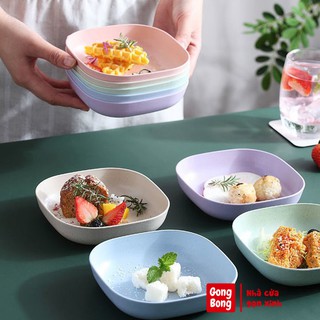 Set 8 đĩa lúa mạch sinh học bộ 4 nông 4 sâu size 14,5cm hàng loại 1 dày dặn mix 5 màu sắc pastal trang nhã mẫu 2021