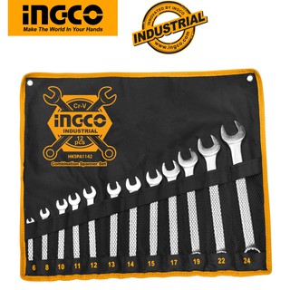 Bộ 12 cờ lê vòng miệng (6-24mm) Ingco HKSPA1142