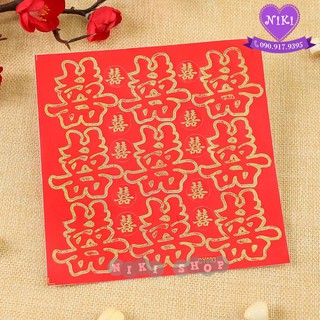 *CHỮ HỶ DÁN TRÁI CÂY < 18 CHỮ >  E03