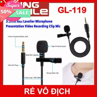 [XÃ KHO] MIC GHI ÂM CHO ĐIỆN THOẠI GL-119 CỔNG 3.5mm [HCM]