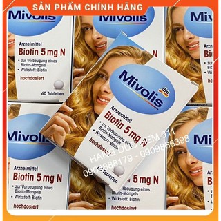 Viên Biotin mọc tóc giảm rụng tóc Mivolis nội địa Đức 60 viên