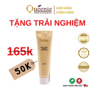 Gel Tẩy Tế Bào Chết Dưỡng Trắng Da Queenie Bổ Sung Collagen Trải Nghiệm 20ml