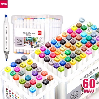 Bút màu bút marker hai đầu cao cấp Deli - 70801 - 12/24/36/48/60 màu