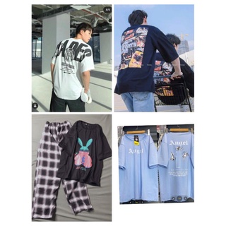 ÁO thun hình in ,thêu UNISEX From rộng  tay lỡ Áo phông nhiều mã nam nữ phong cách UZALLANG( Ảnh thật)