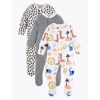 [chọn mẫu]Bộ liền thân cotton xuất dư cho bé ❤️ Sleepsuit cotton ❤️ body tất bộ liền tất cho bé